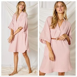 Perfect 100% Cotton Gauze Shirt Dress